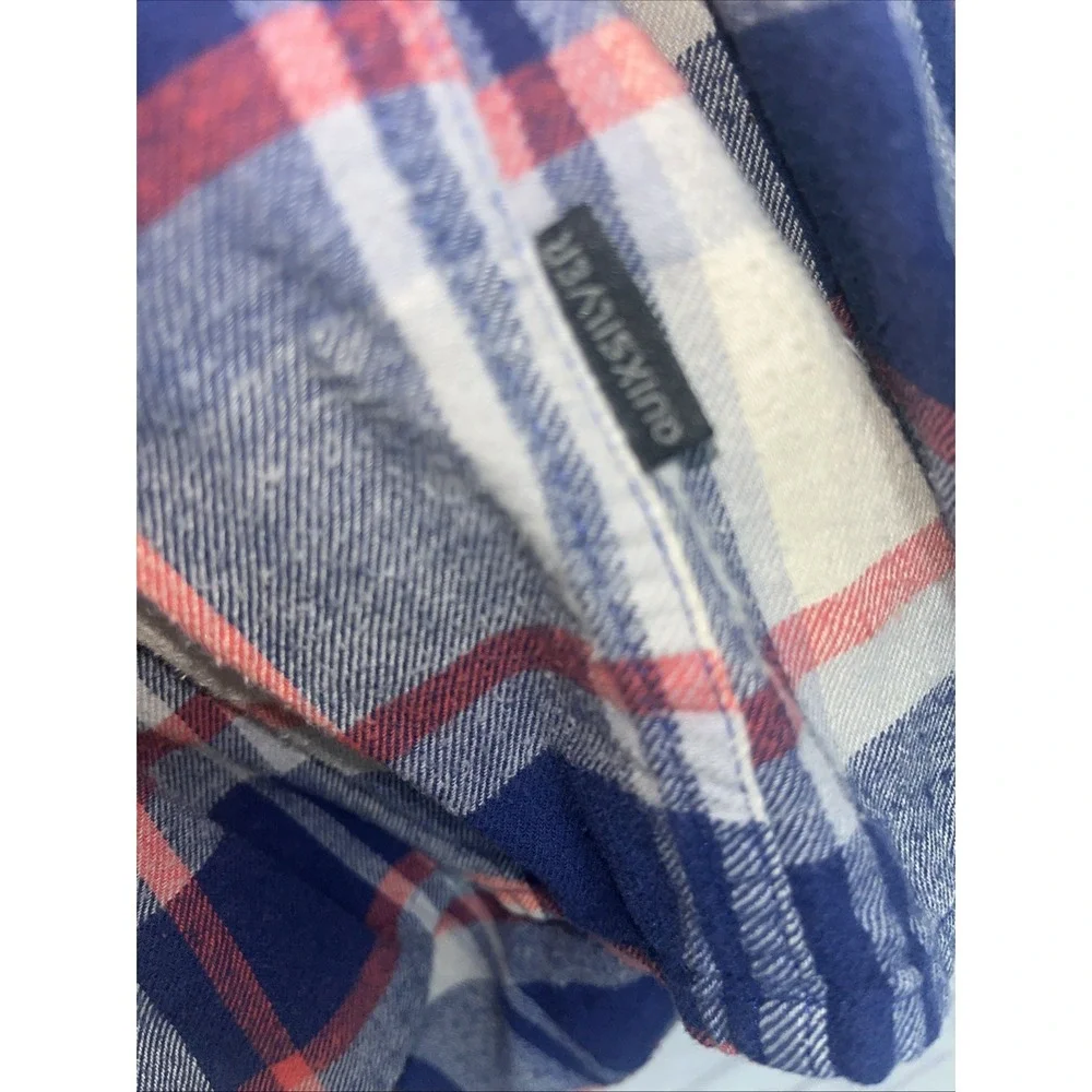 Quicksilver Men's Flannel Cotton Y2K Grunge Button Down Hooded Shirt Size XL - Picture 6 of 8
